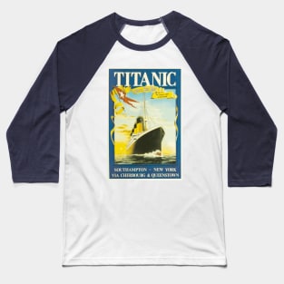 RMS Titanic - Vintage Travel Poster Baseball T-Shirt